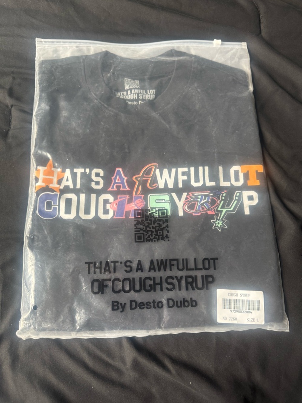 Black Graphic Tee "That's A Awful Lot Of Cough Syrup"